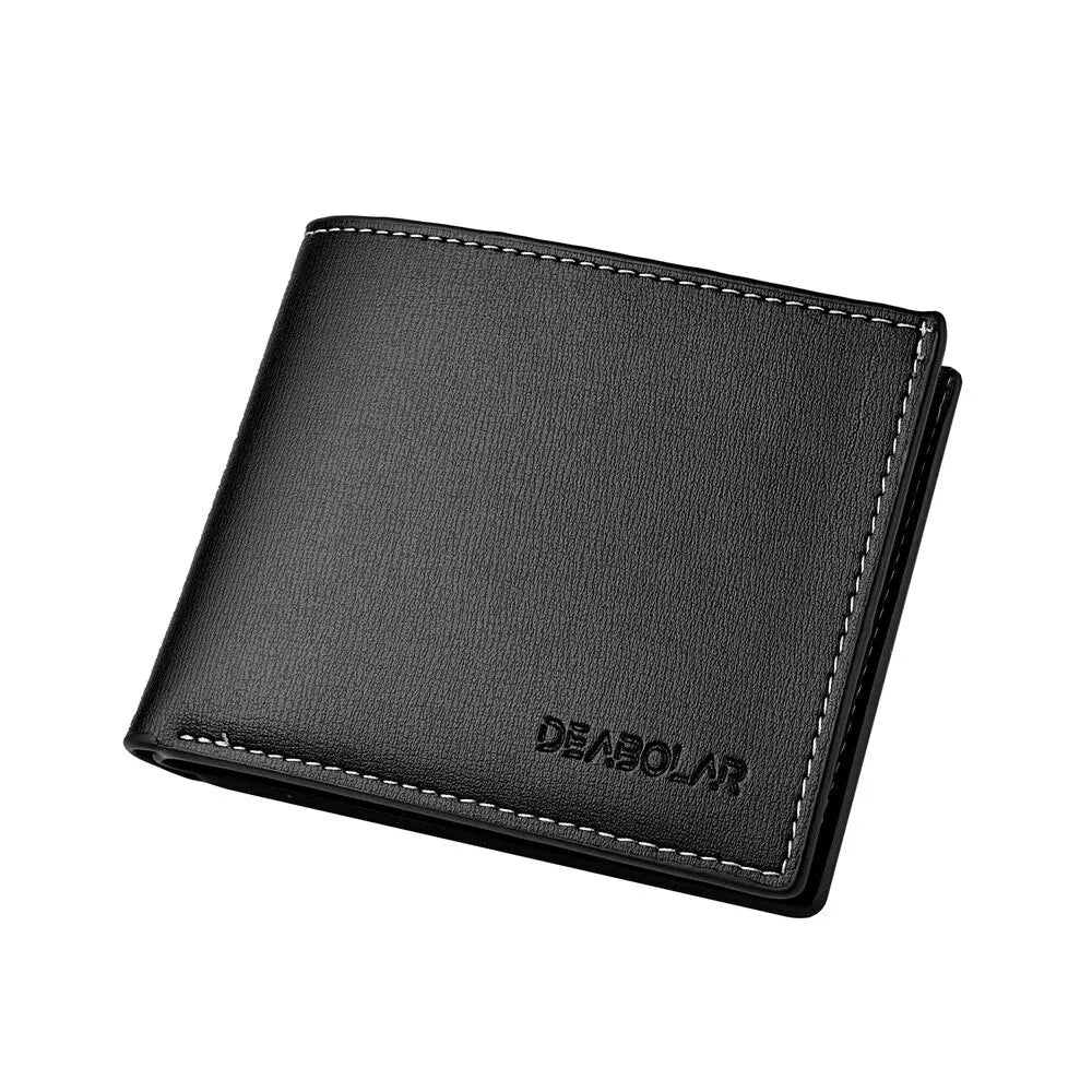 Cartera fina plegable de piel sintética para hombre