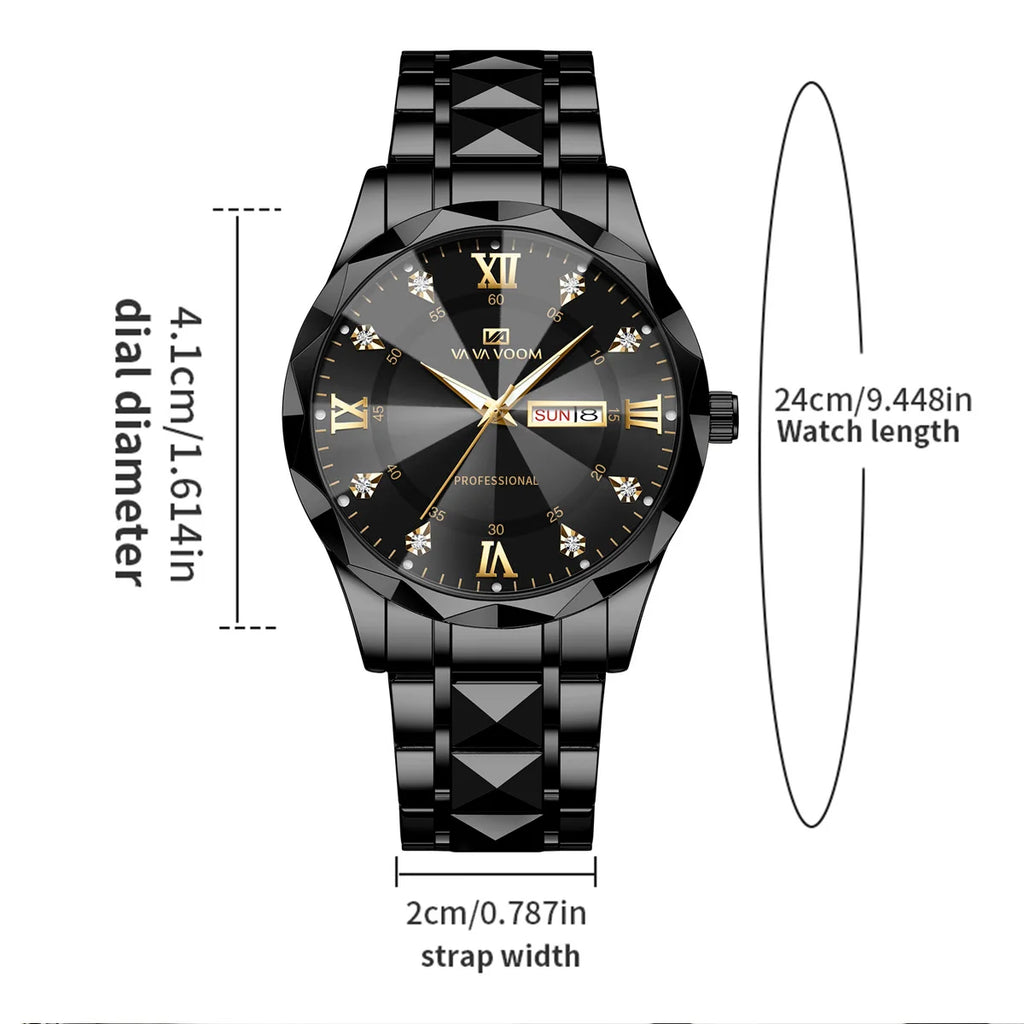 Reloj luminoso con doble calendario para hombre