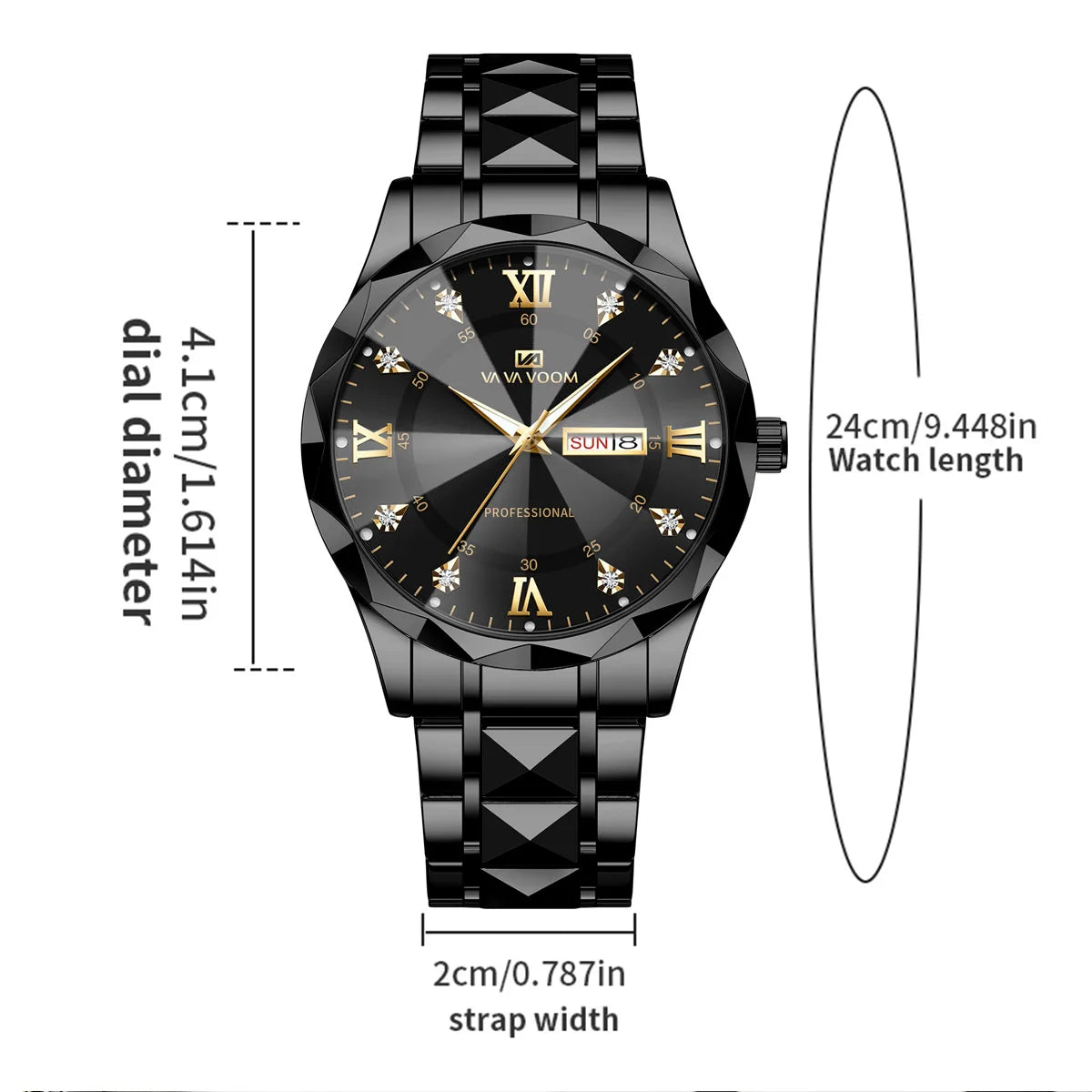 Reloj luminoso con doble calendario para hombre