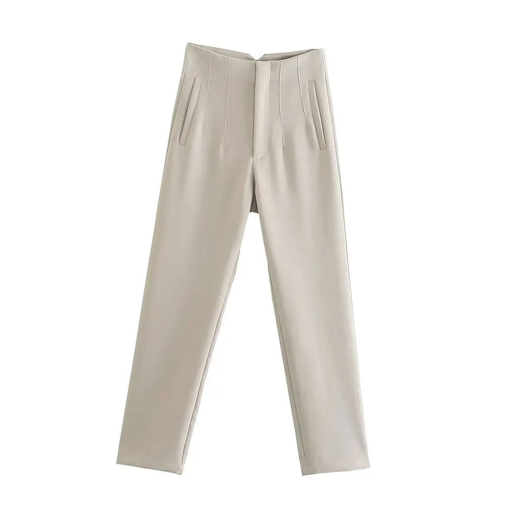 Pantalón de tiro alto básico en colores