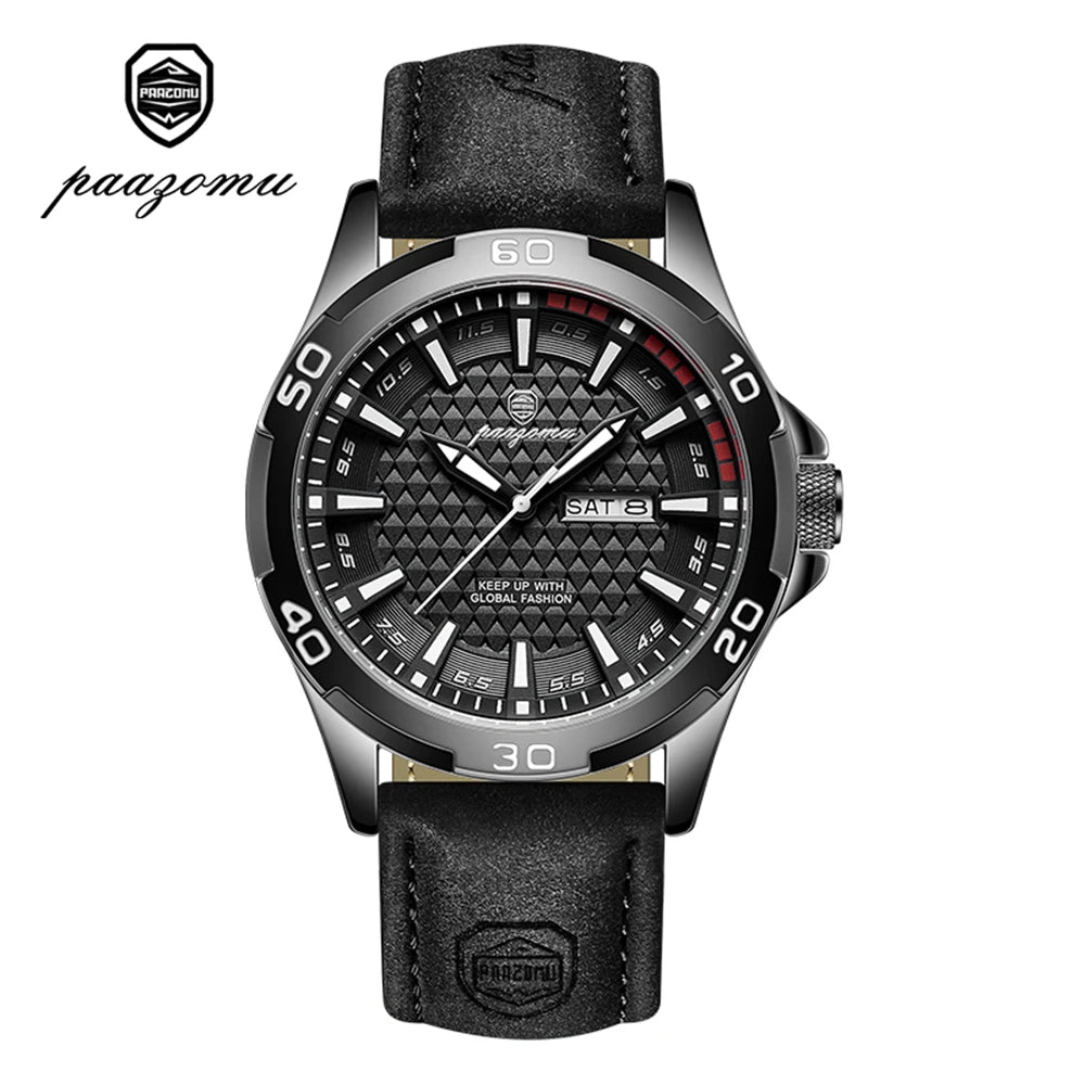 Reloj PAAZOMU de cuarzo luminoso con día y fecha
