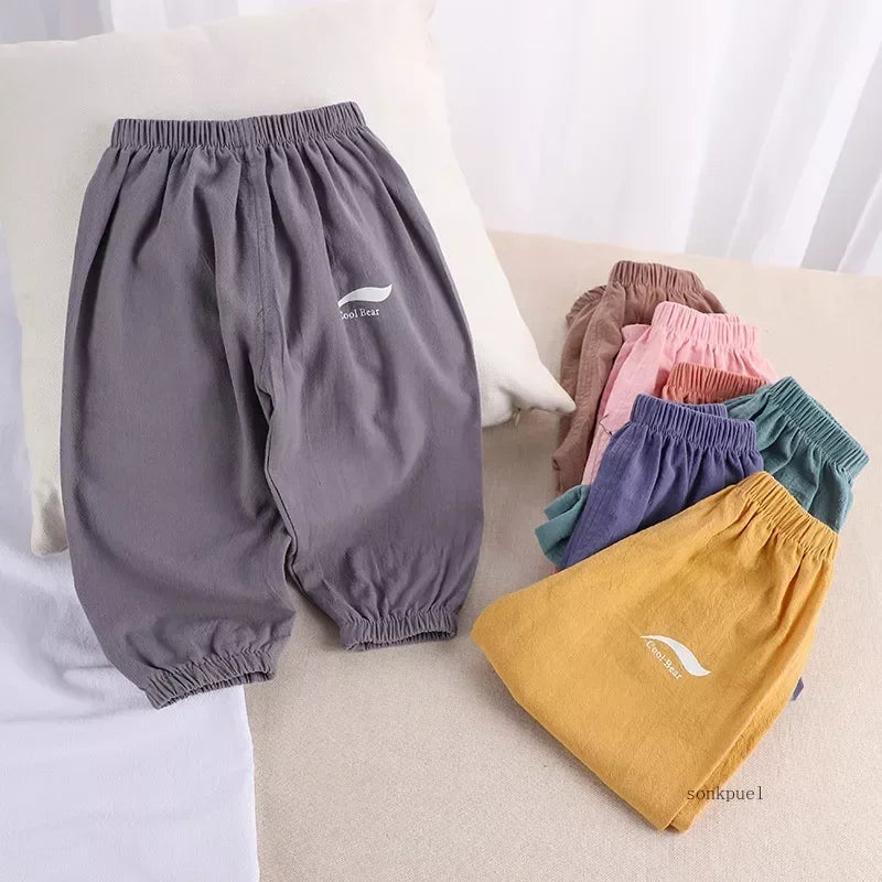 Pantalón infantil de algodón y lino