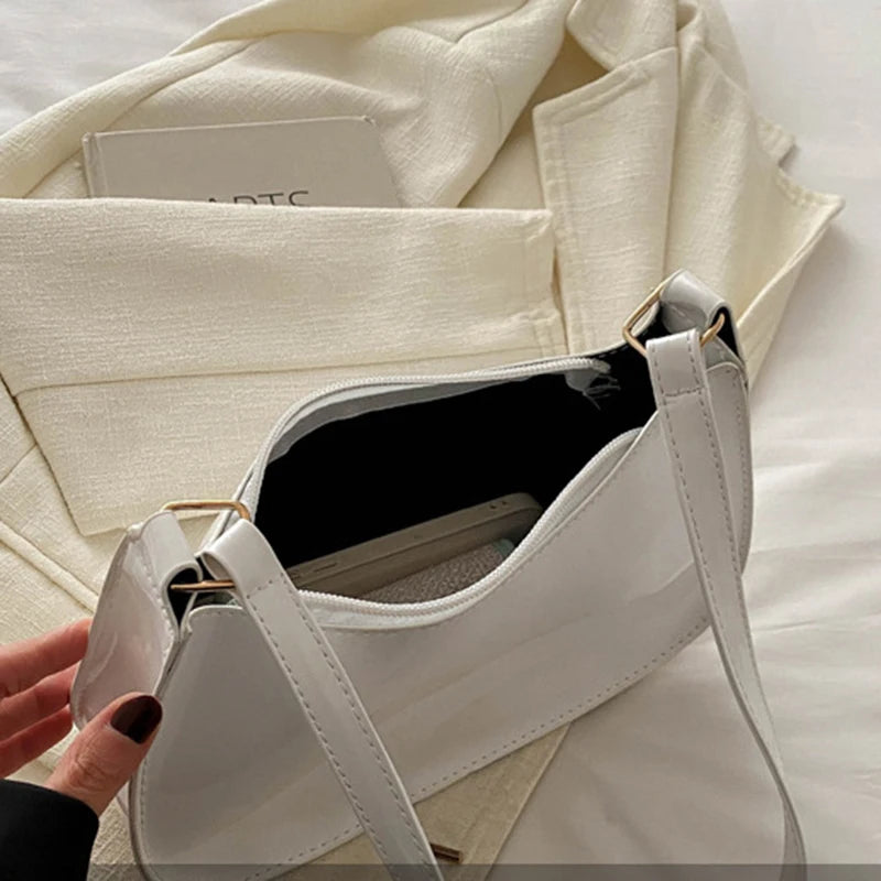 Bolso de hombro retro de piel sintética para mujer