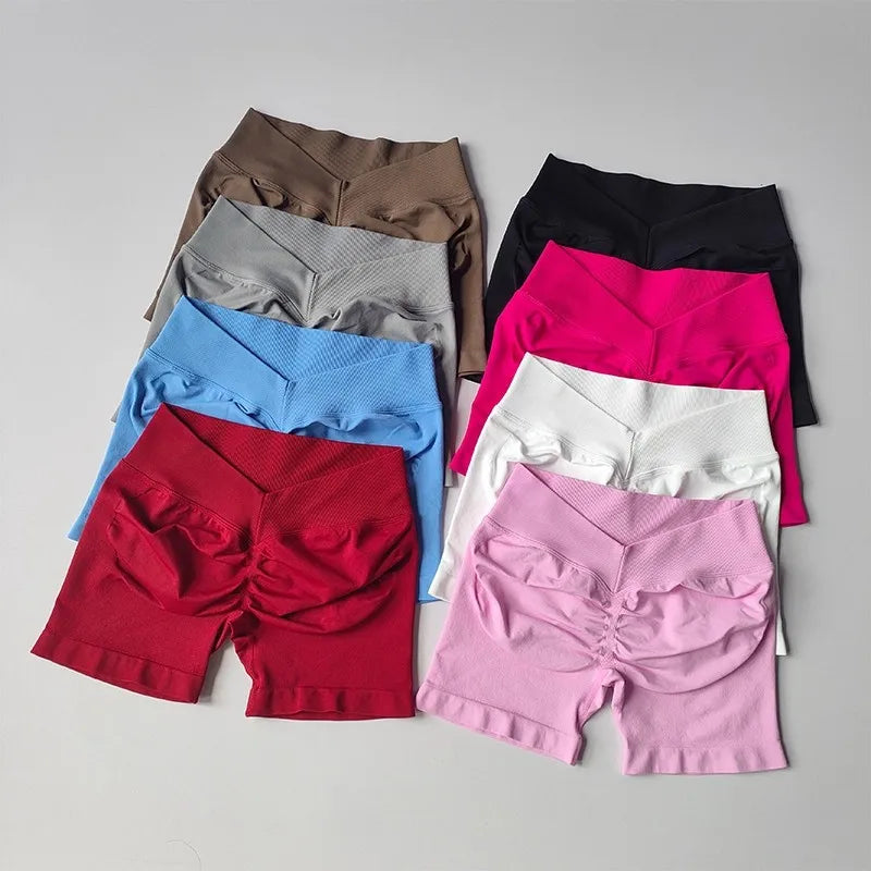 Pantalón corto deportivo de cintura alta con efecto realce