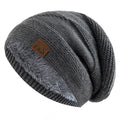 Gorro de punto holgado con forro de pelo