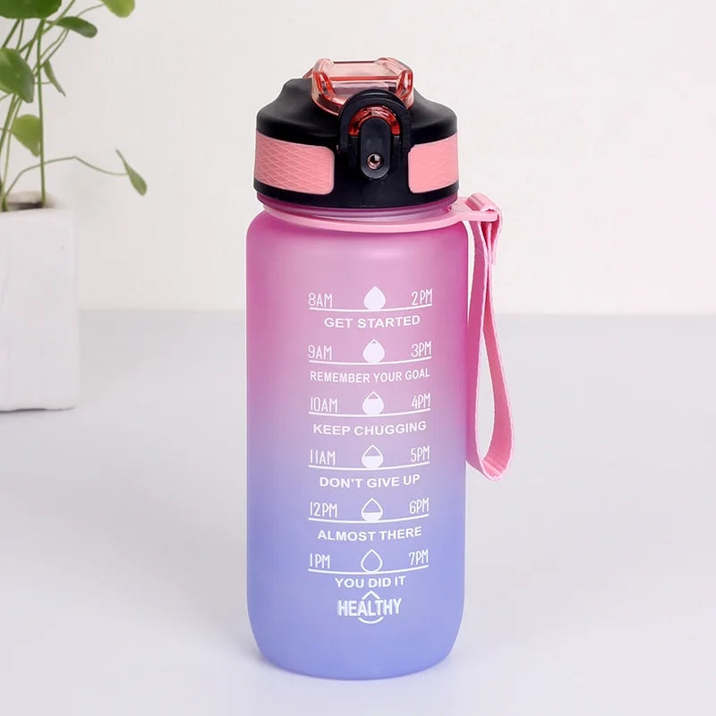 Botella de agua degradada motivacional (600 ml a 2 L)