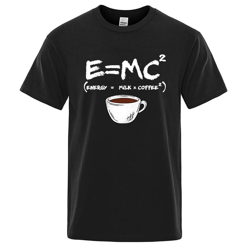 Camiseta divertida "Energy = Milk + Coffee" para hombre