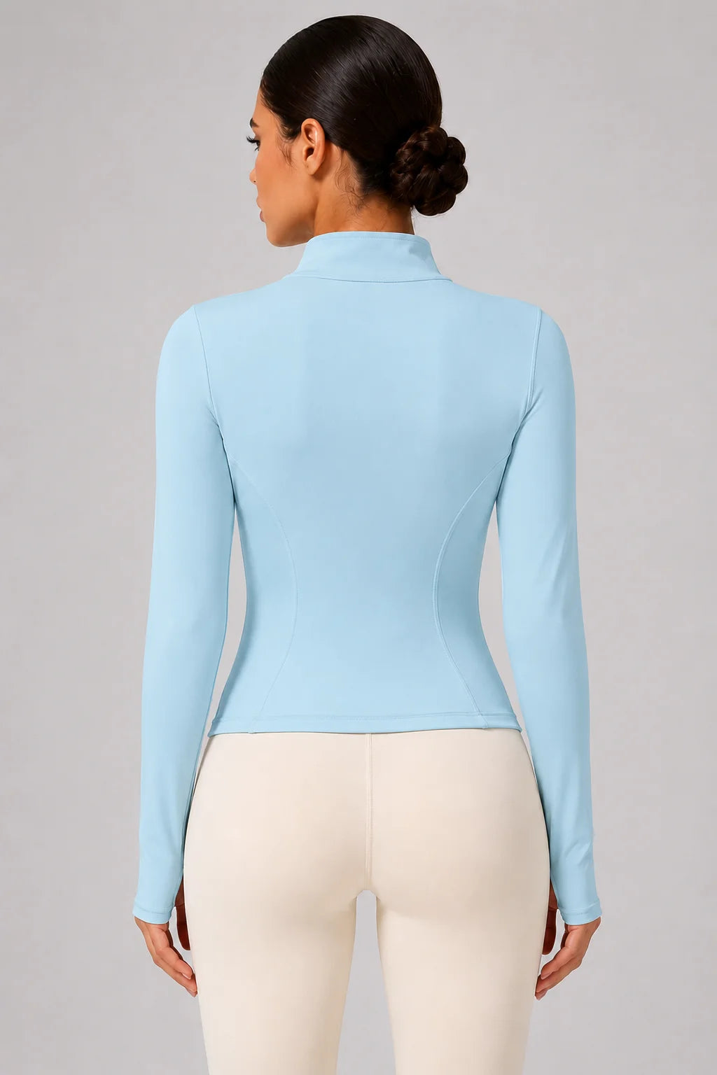 Chaqueta deportiva entallada con cremallera para mujer