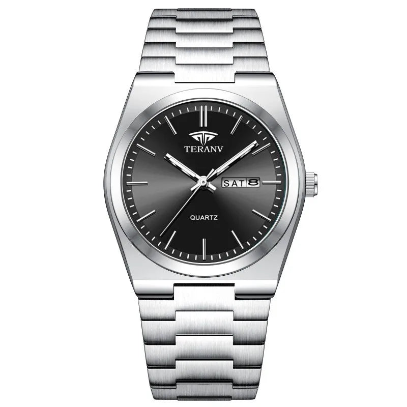 Reloj fino de acero con calendario para hombre