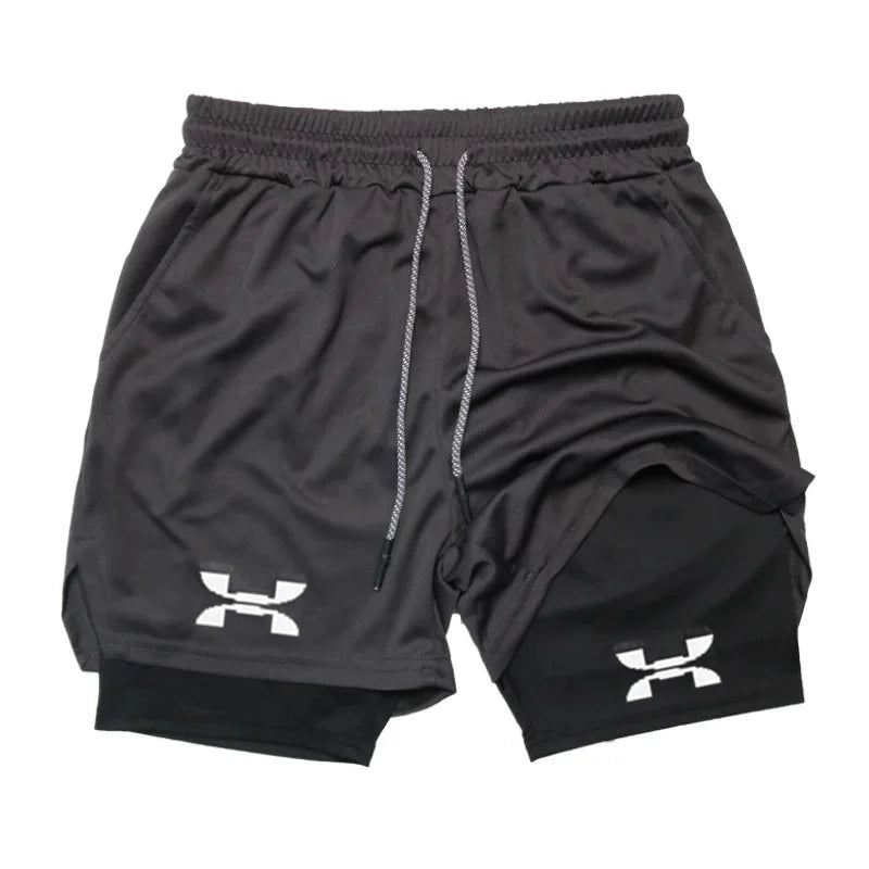 Pantalón corto 2 en 1 deportivo para hombre