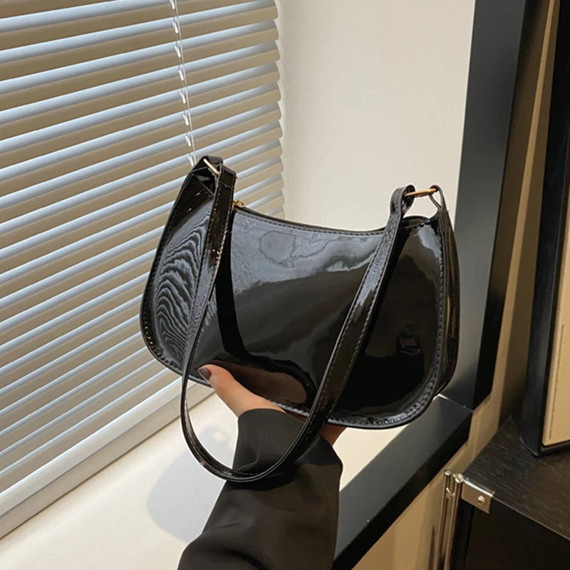 Bolso de hombro retro de piel sintética para mujer