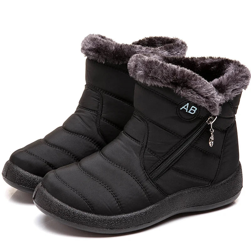 Botines de invierno con forro de pelo y cremallera