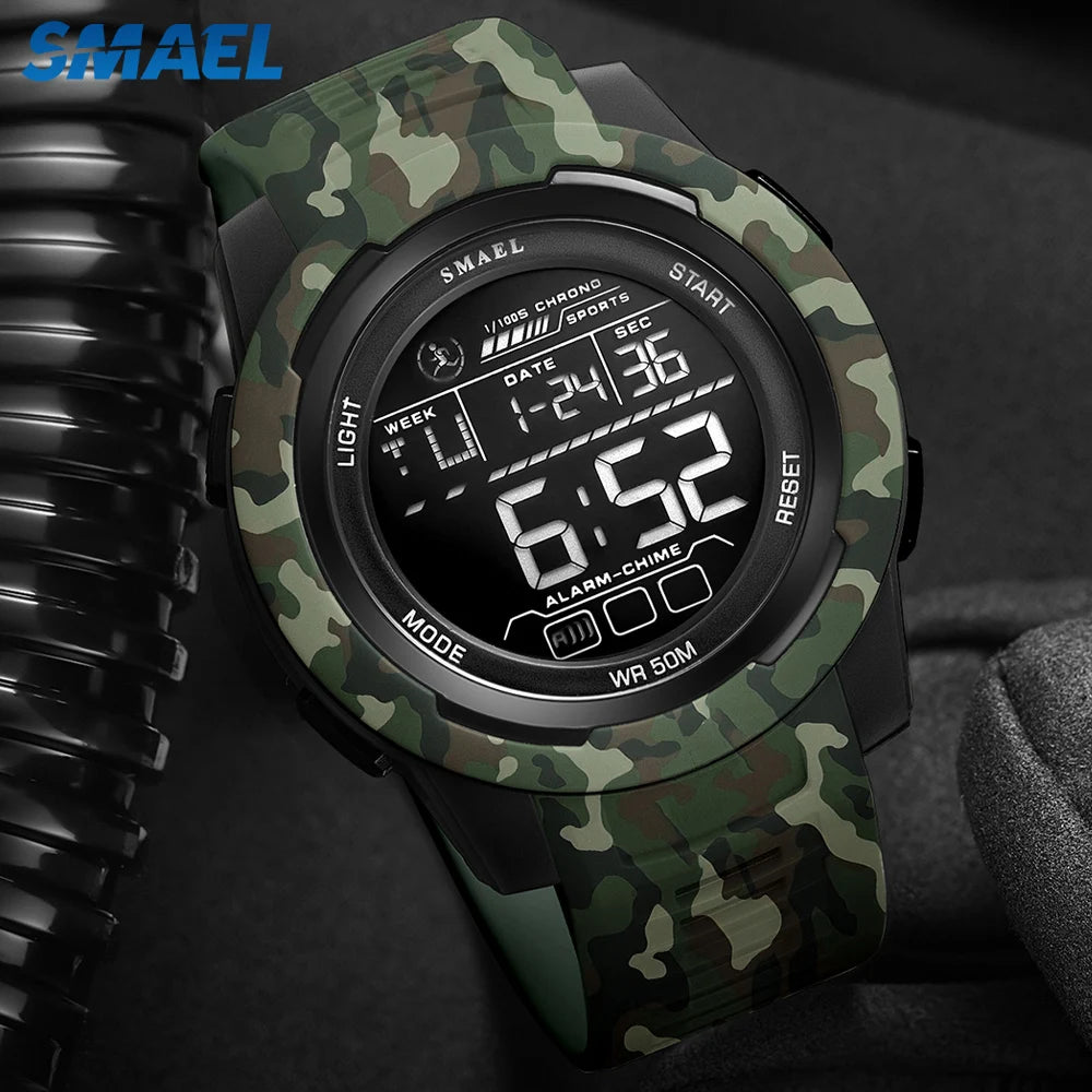 Reloj deportivo militar SMAEL con correa de camuflaje