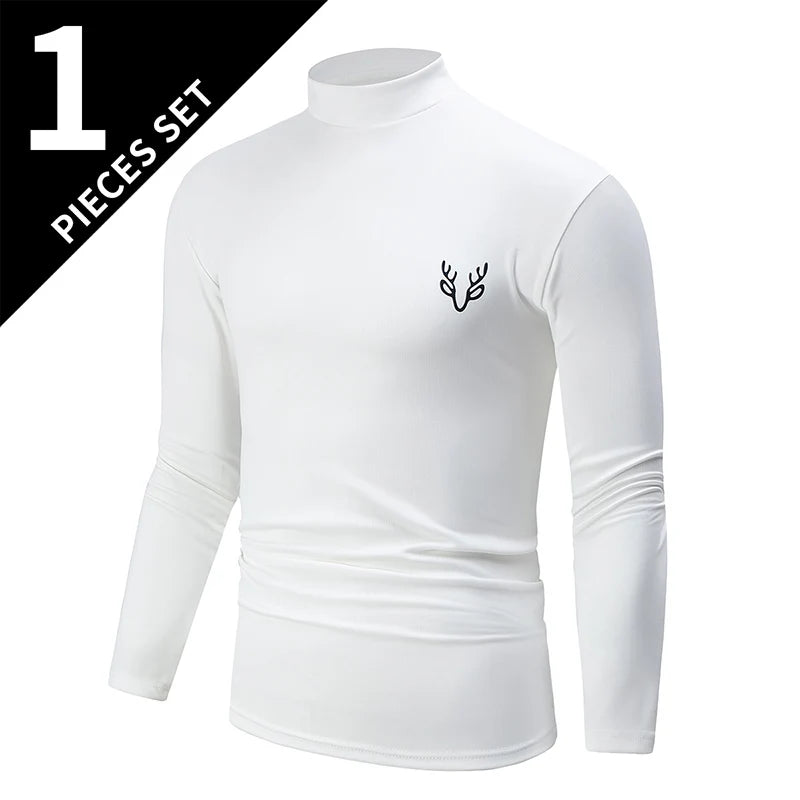 Camiseta interior de cuello alto para hombre (1 o 3 uds)