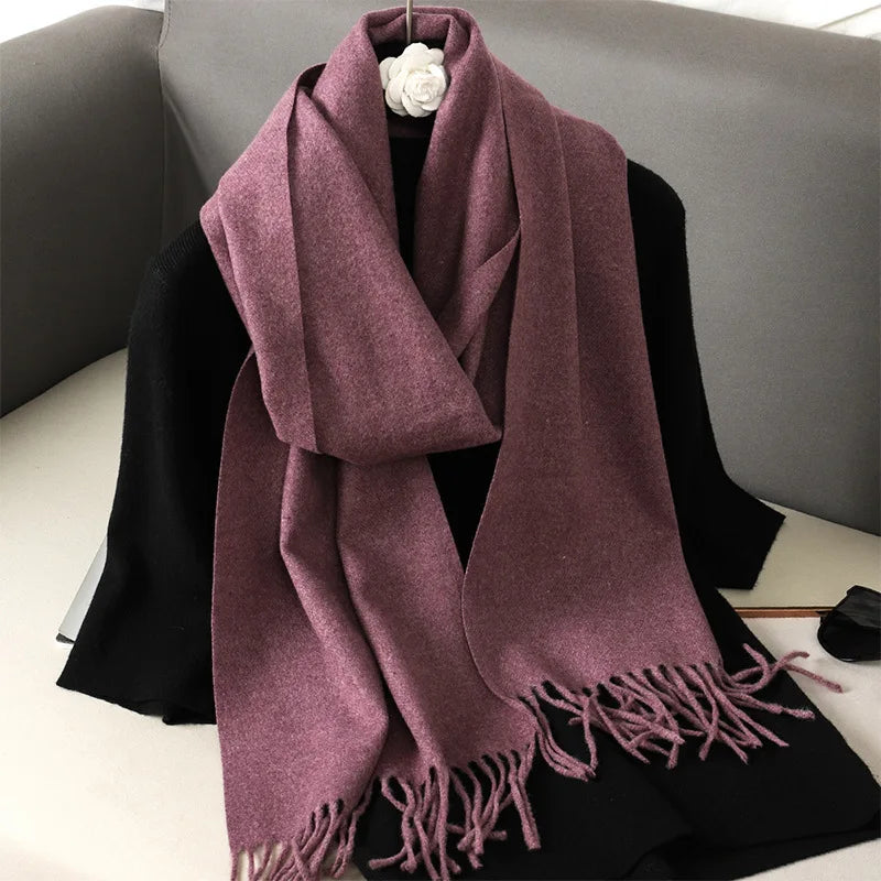 Bufanda de invierno lisa tacto cachemira