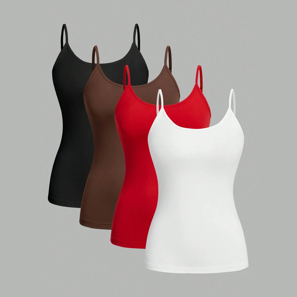 Pack de 4 camisetas de tirantes para mujer