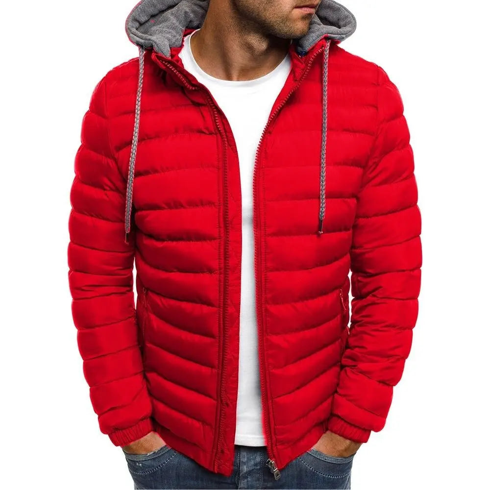 Chaqueta acolchada con capucha para hombre
