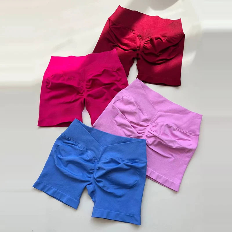 Pantalón corto deportivo de cintura alta con efecto realce
