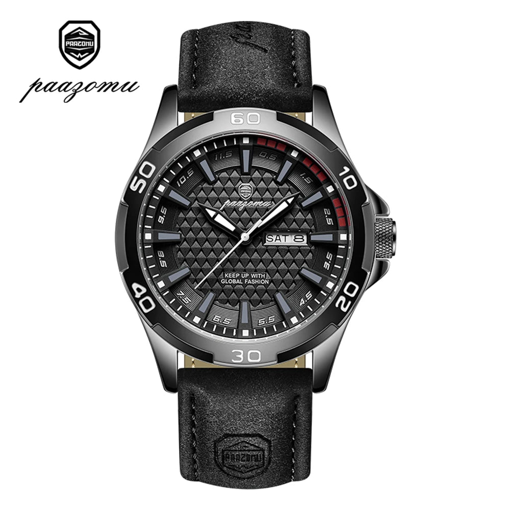 Reloj PAAZOMU de cuarzo luminoso con día y fecha