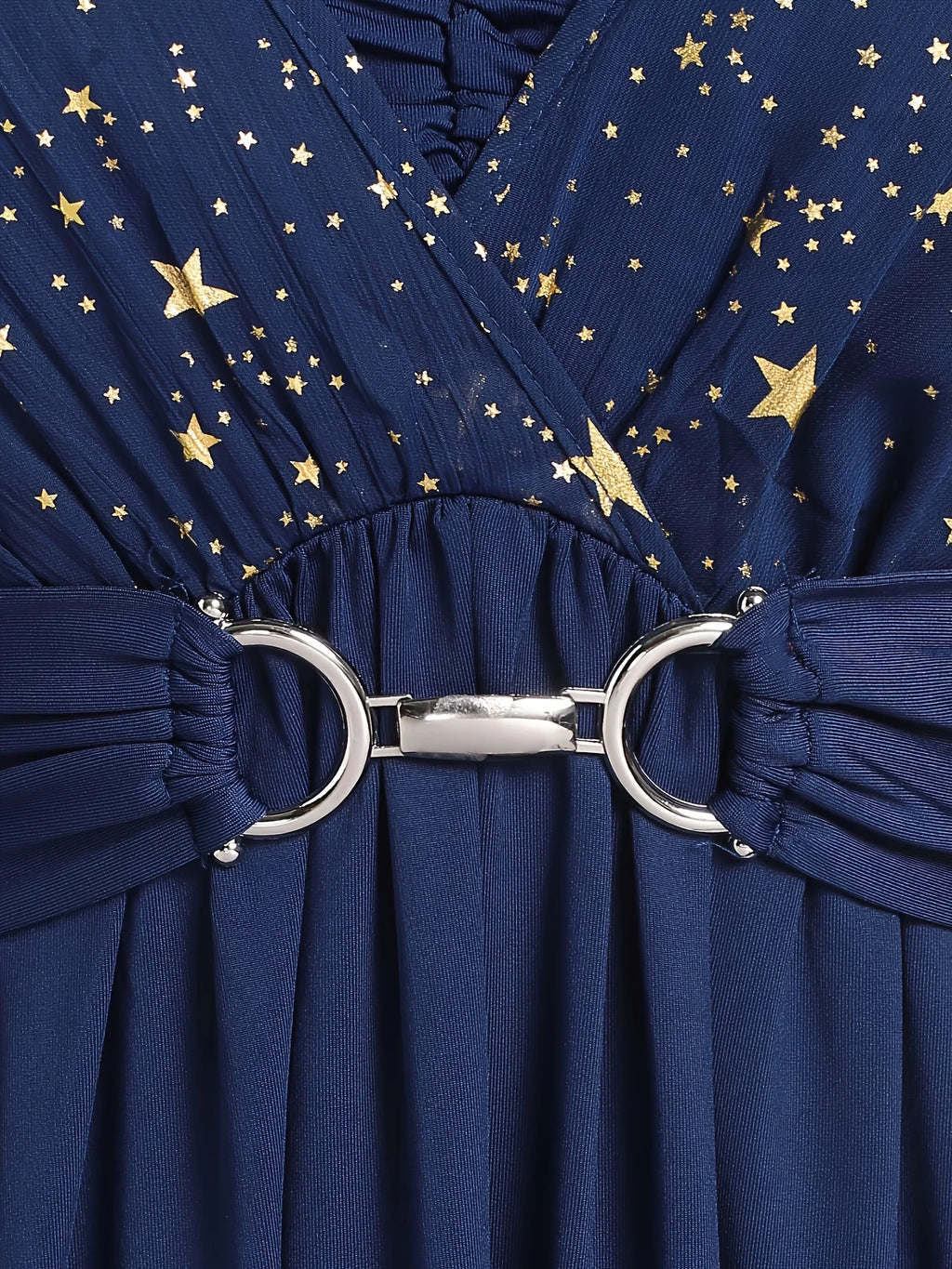 Vestido estampado de estrellas con manga mariposa (tallas grandes)