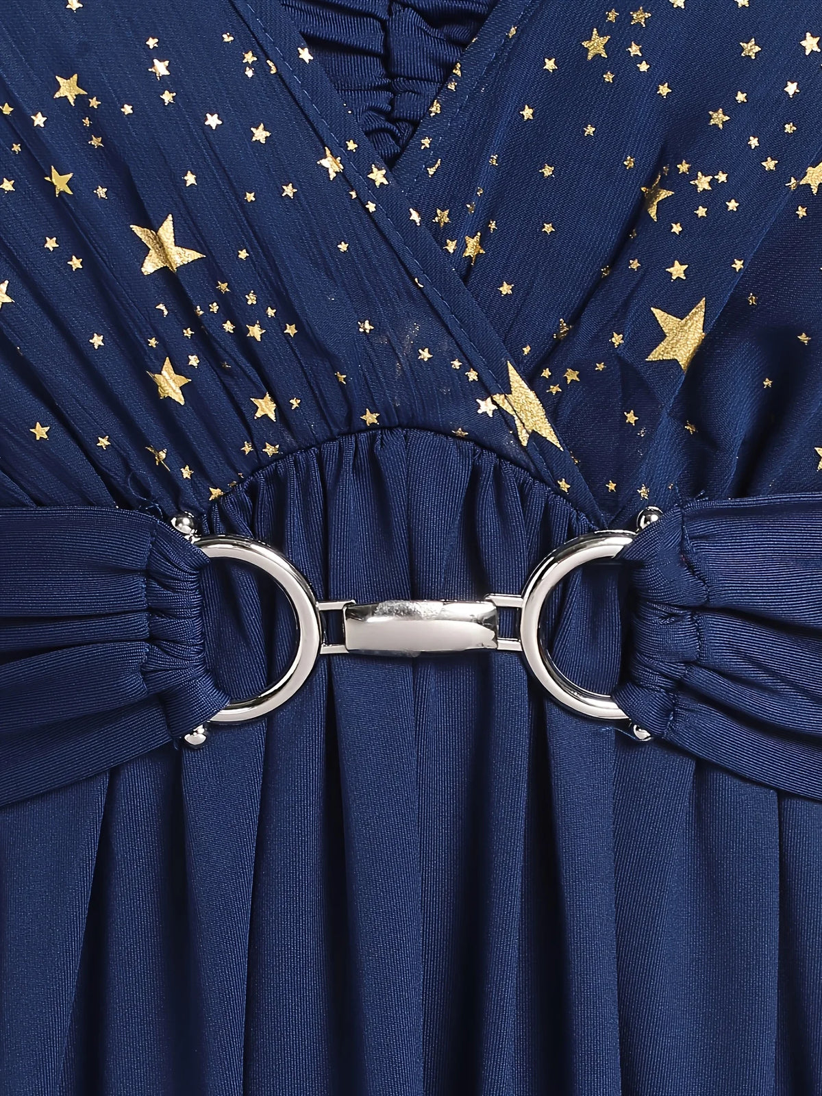 Vestido estampado de estrellas con manga mariposa (tallas grandes)