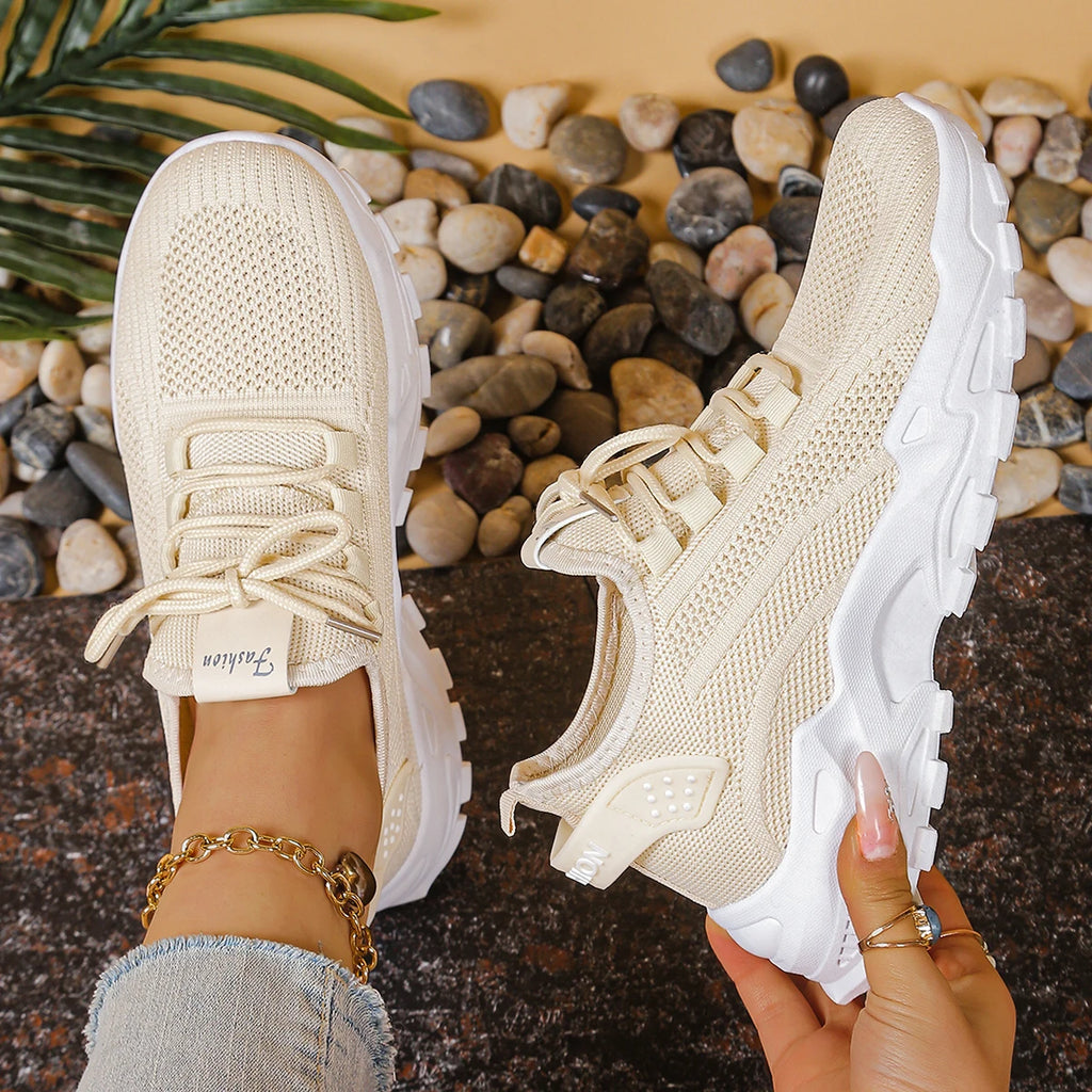 Zapatillas dad de plataforma con malla transpirable para mujer