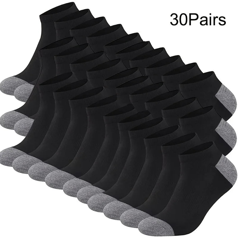 Pack de calcetines tobilleros bicolor para hombre (10, 20 o 30 pares)
