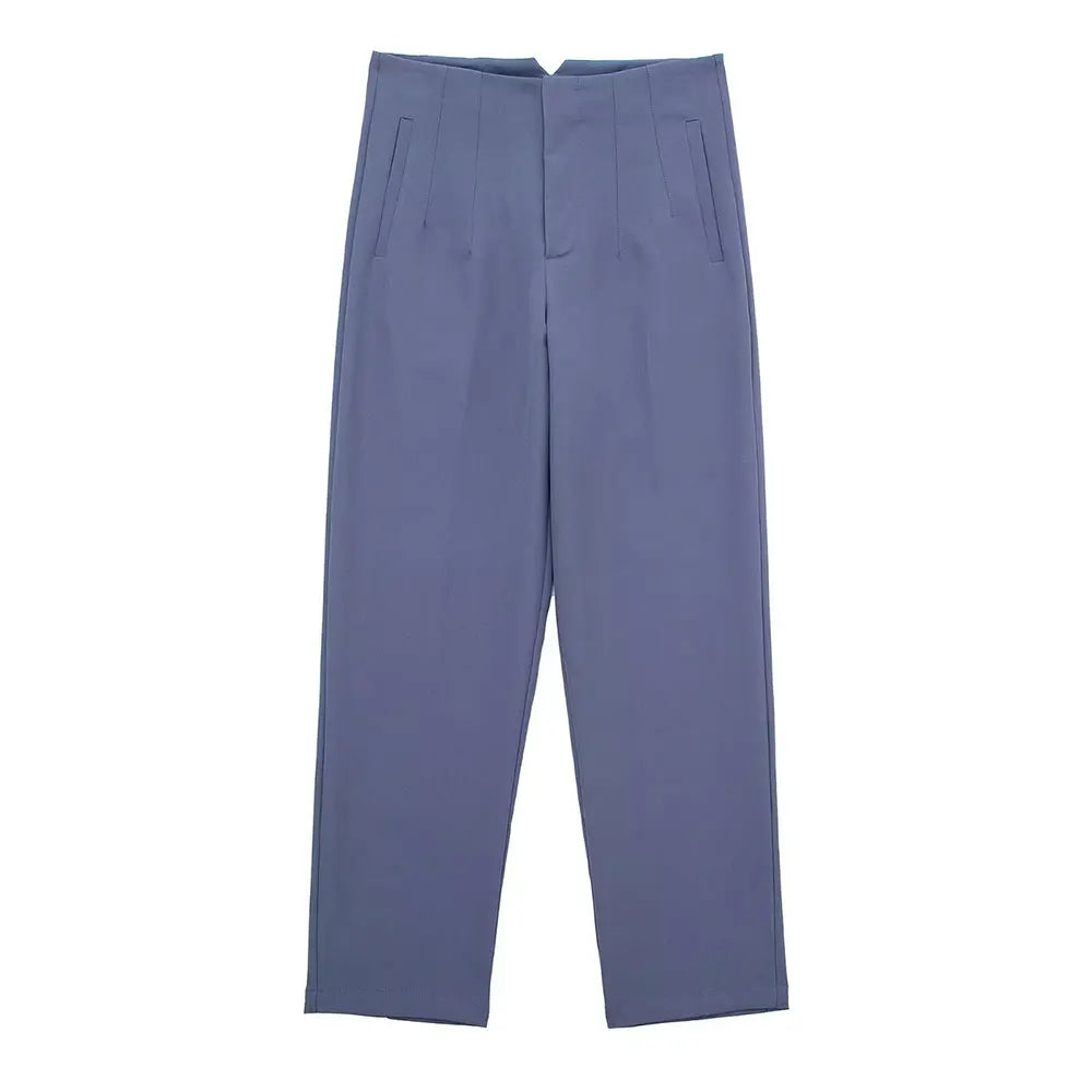 Pantalón de tiro alto básico en colores
