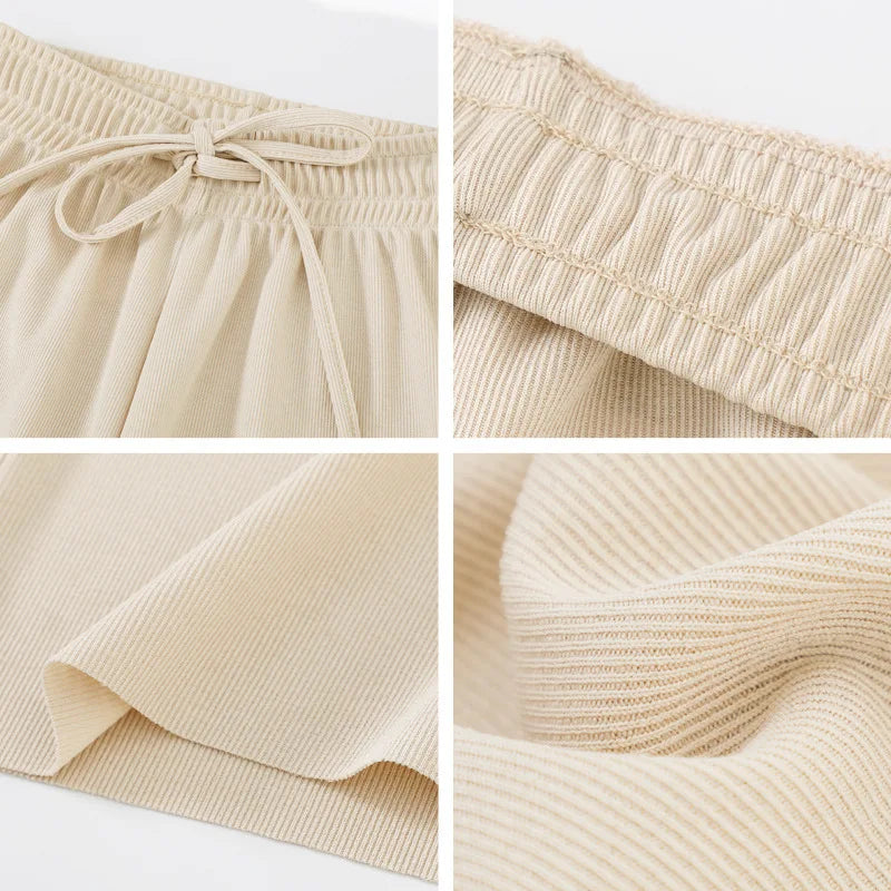 Pantalón ancho tobillero con cintura elástica