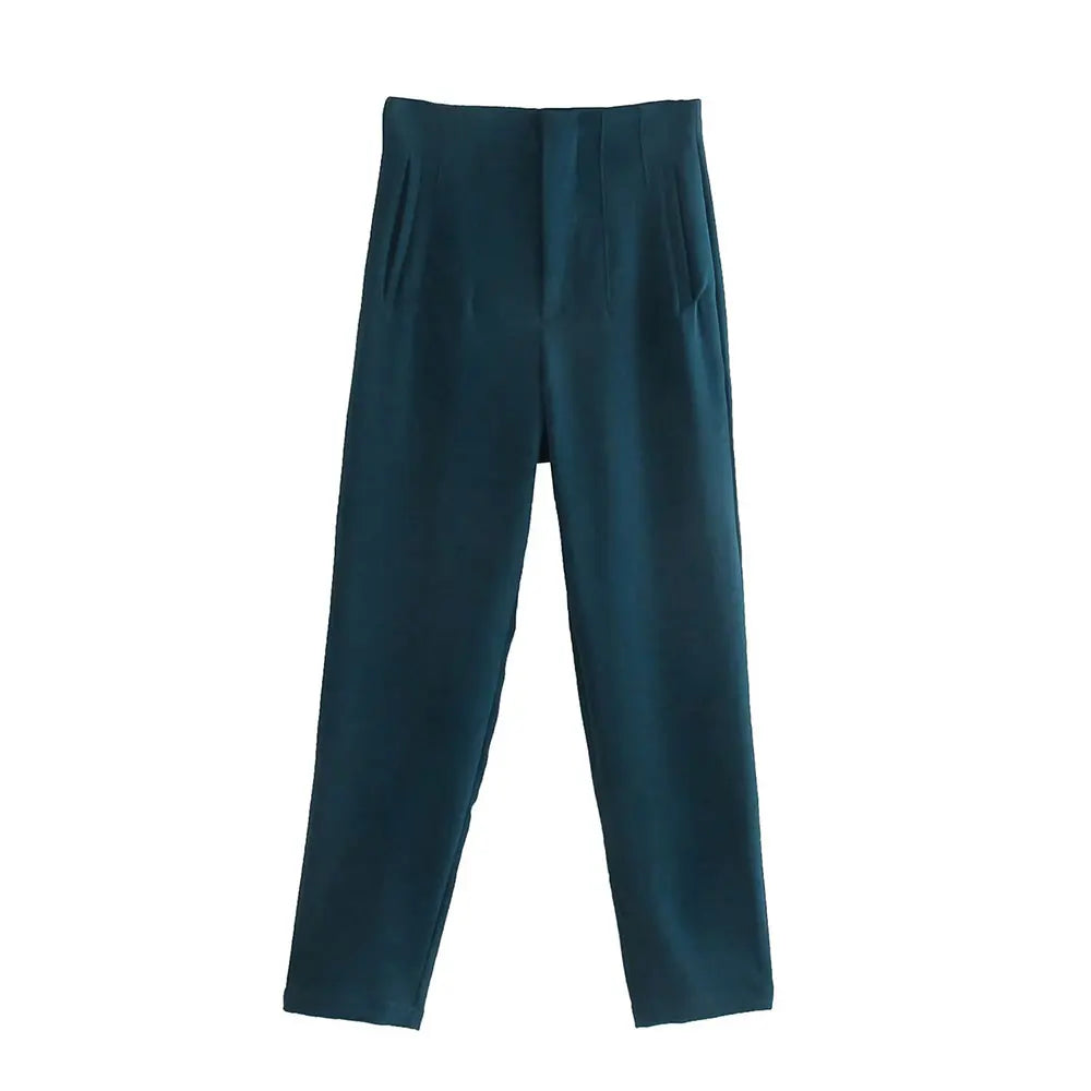 Pantalón de tiro alto básico en colores