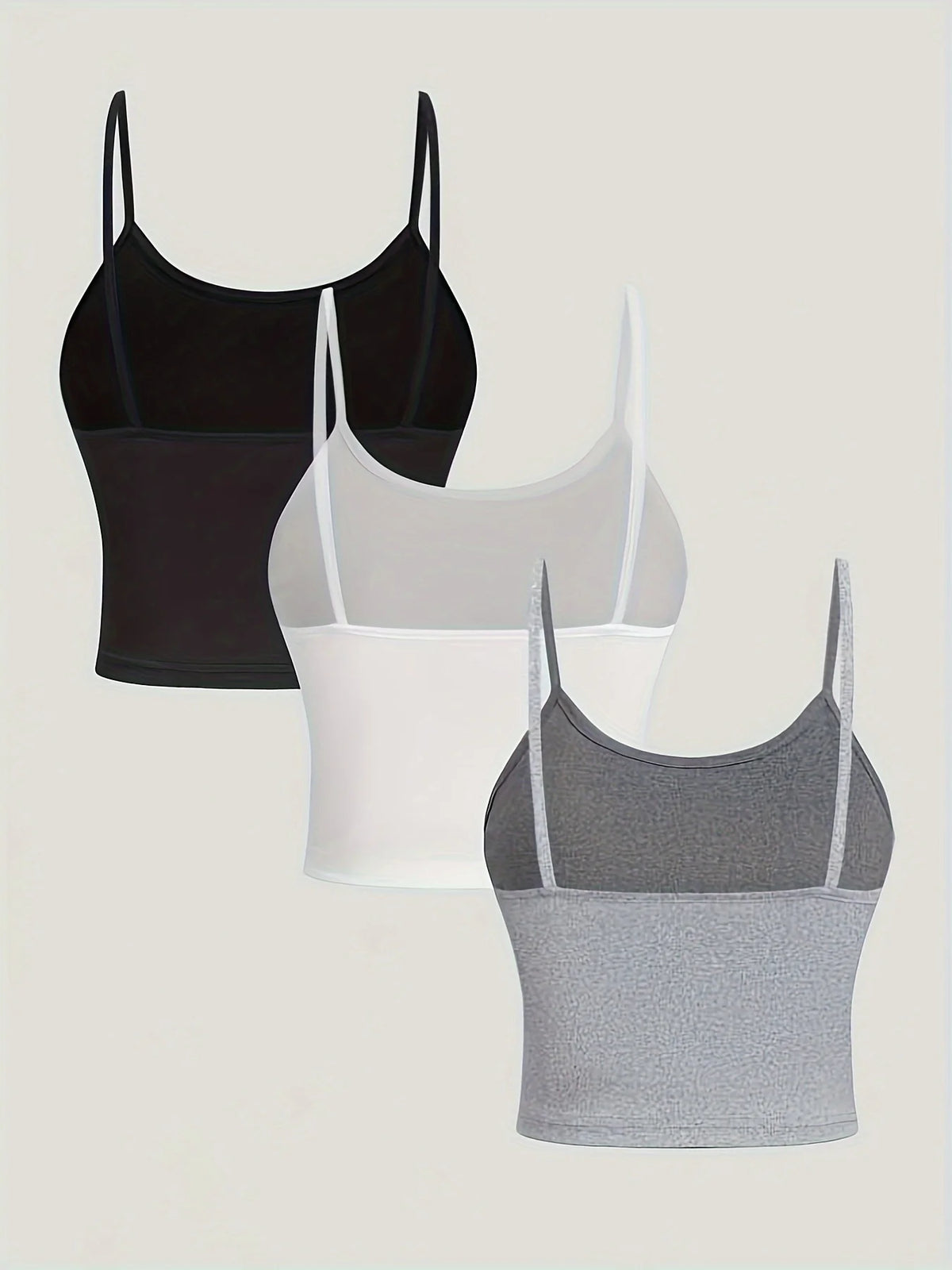 Pack de 3 tops de tirantes finos con espalda abierta
