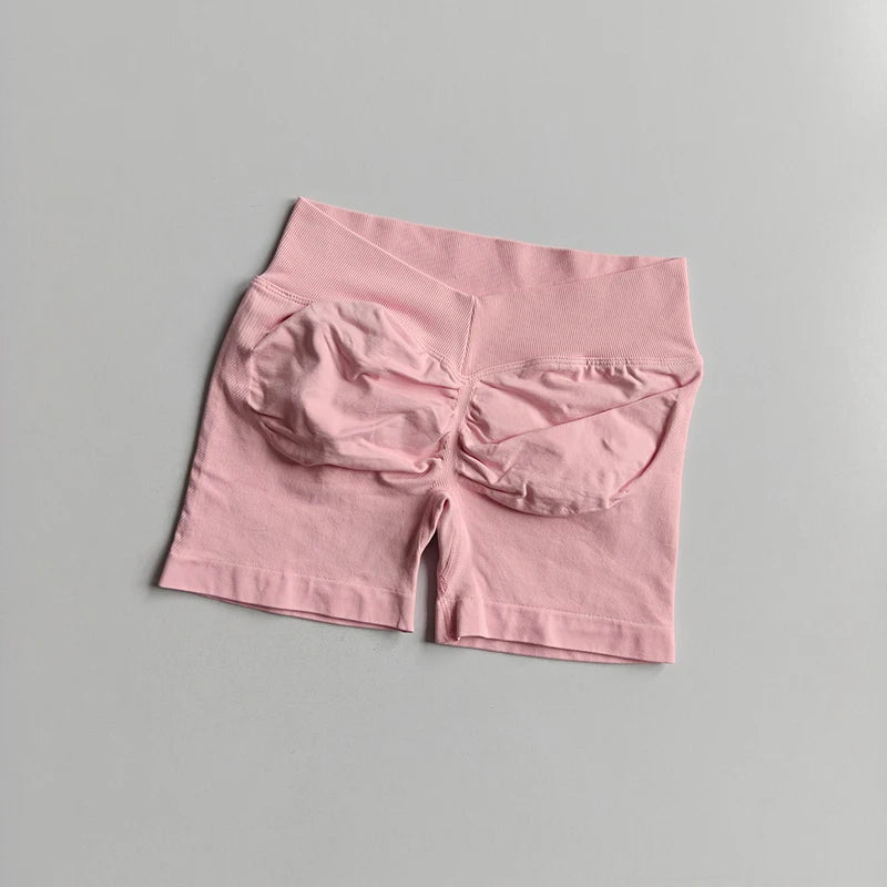 Pantalón corto deportivo de cintura alta con efecto realce