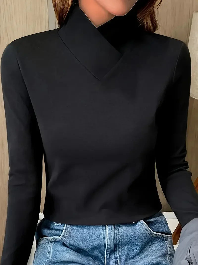 Camiseta de cuello alto de manga larga