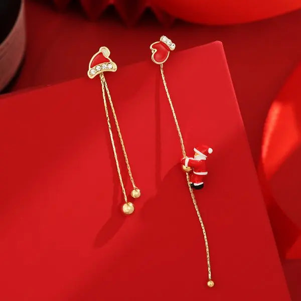 Pendientes navideños de Papá Noel