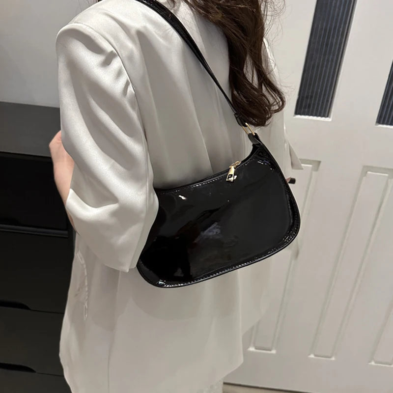 Bolso de hombro retro de piel sintética para mujer