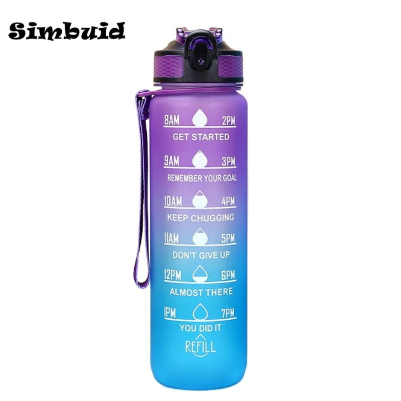 Botella de agua degradada motivacional (600 ml a 2 L)
