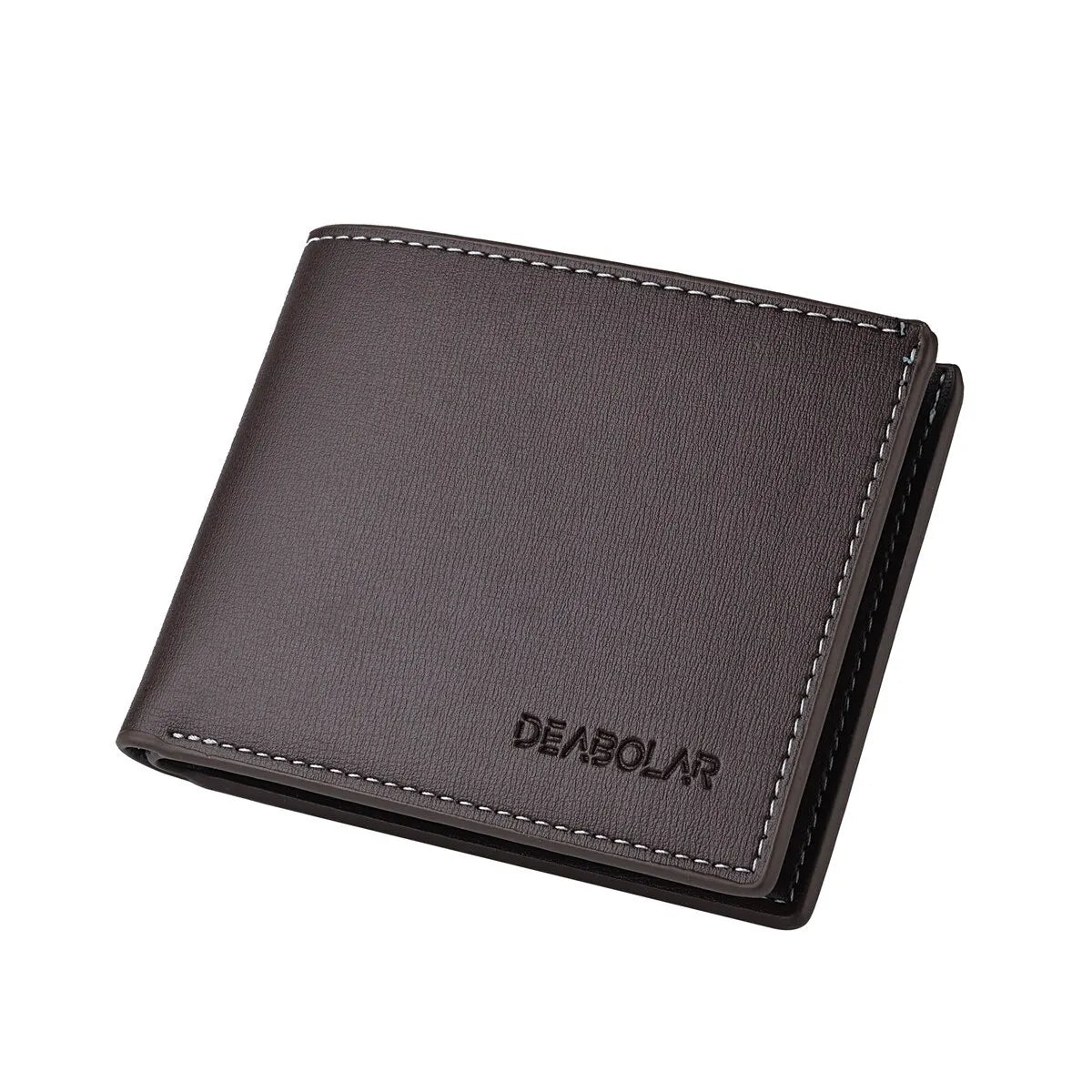 Cartera fina plegable de piel sintética para hombre