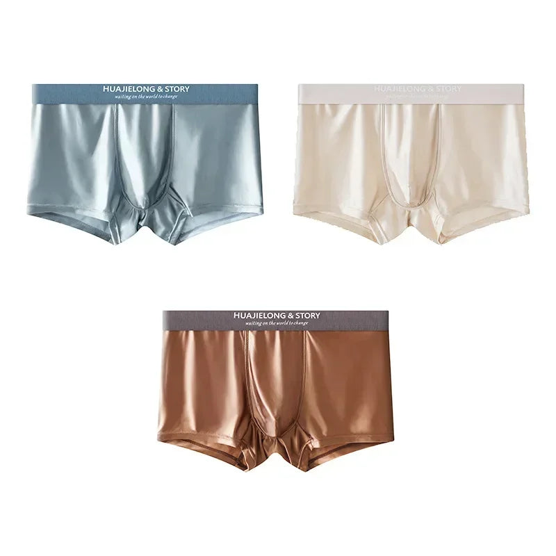 Calzoncillos bóxer de seda fría para hombre (1 o 3 uds)