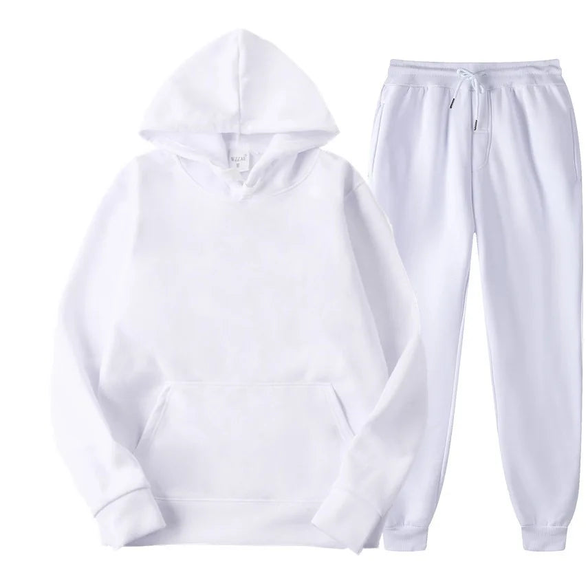 Chándal de hombre liso: sudadera con capucha y pantalón