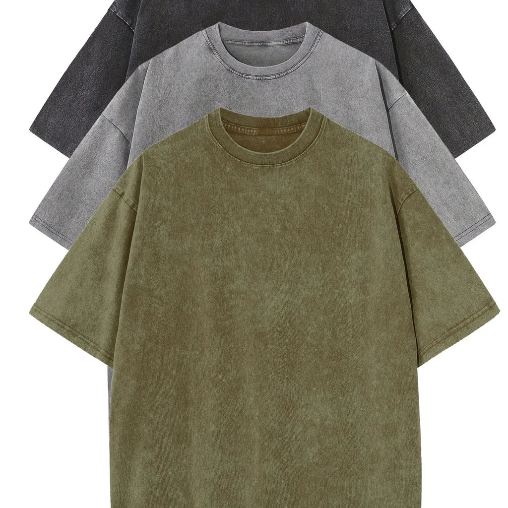 Pack de 3 camisetas holgadas 100 % algodón para hombre