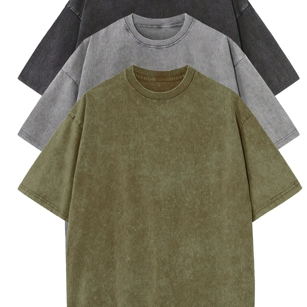 Pack de 3 camisetas holgadas 100 % algodón para hombre