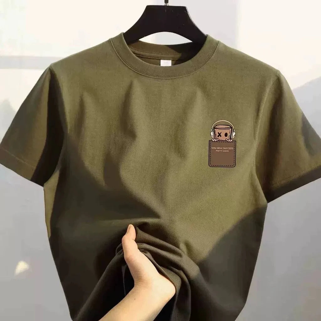 Camiseta oversize de algodón con estampado minimalista