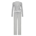 Conjunto de top de manga acampanada y pantalón ancho