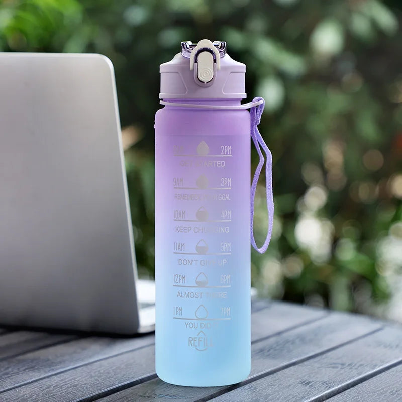 Botella de agua degradada motivacional (600 ml a 2 L)