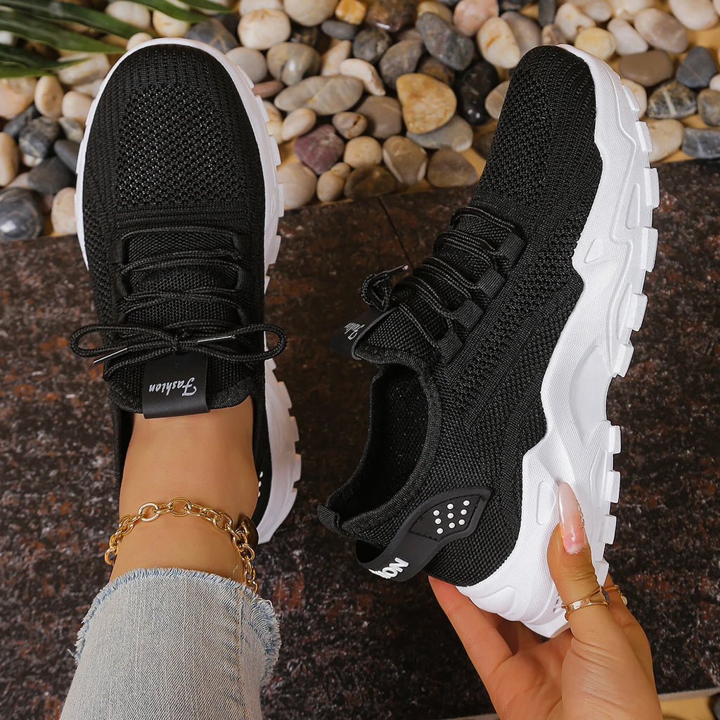 Zapatillas dad de plataforma con malla transpirable para mujer