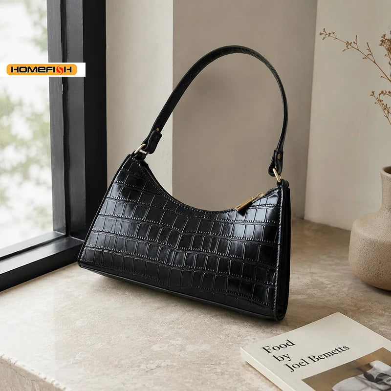 Bolso de hombro efecto cocodrilo