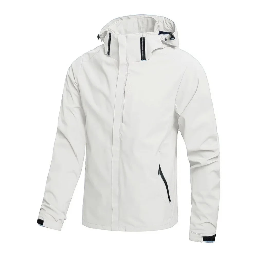 Chaqueta impermeable ligera con capucha para hombre