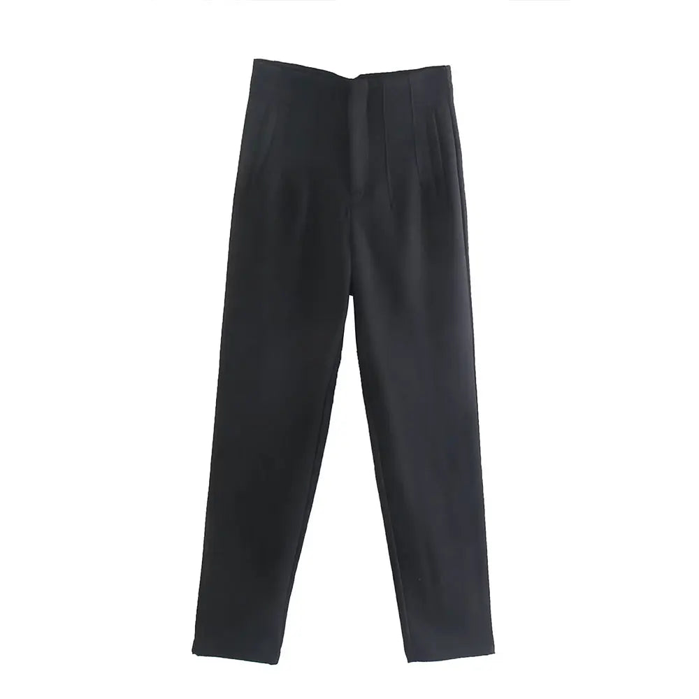 Pantalón de tiro alto básico en colores