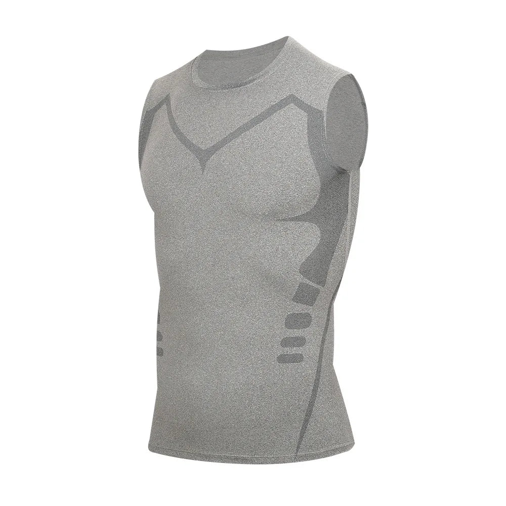 Camiseta de compresión sin mangas para hombre