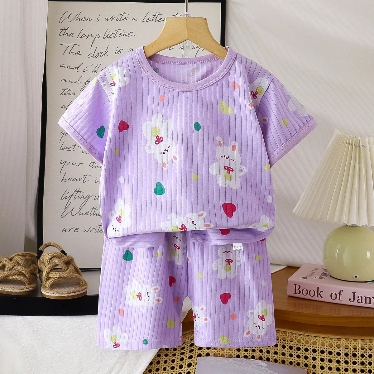 Conjunto bebé camiseta y short de algodón (2 piezas)